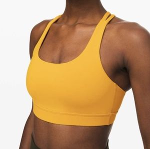 LULULEMON BNWOT Long Line Energy Bra Honeycomb Goldenrod Yellow